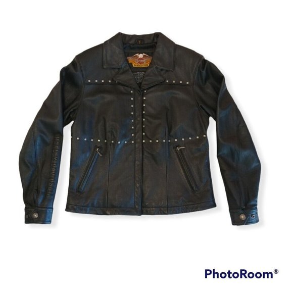 Women's Medium M Harley-Davidson Leather Jacket 97014-03VW Studded - Picture 1 of 8